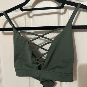 Elegant Olive Strappy Bralette